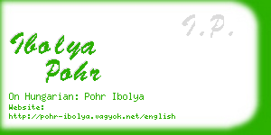 ibolya pohr business card